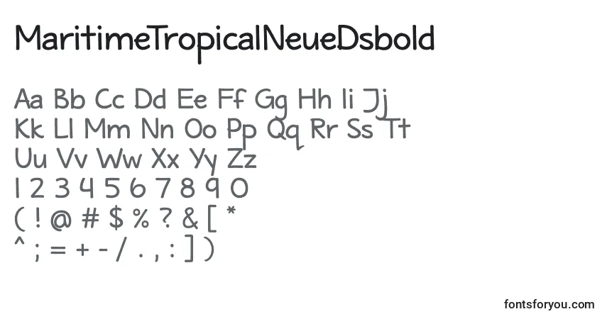 A fonte MaritimeTropicalNeueDsbold – alfabeto, números, caracteres especiais