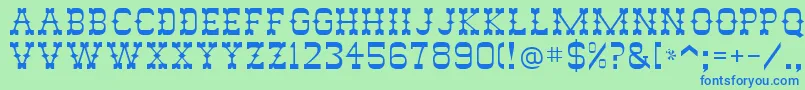 フォントAbilene – 青い文字は緑の背景です。