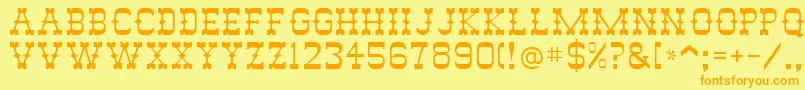 Abilene-Schriftart – Orangefarbene Schriften auf gelbem Hintergrund