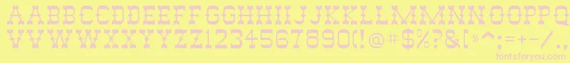 Abilene-Schriftart – Rosa Schriften auf gelbem Hintergrund