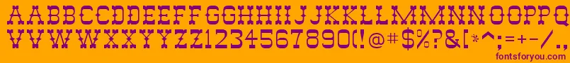 フォントAbilene – オレンジの背景に紫のフォント