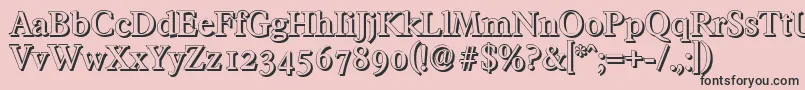 FranciscoshadowMediumRegular Font – Black Fonts on Pink Background