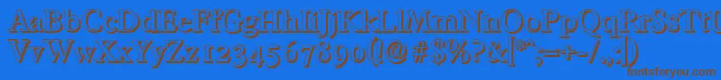 FranciscoshadowMediumRegular Font – Brown Fonts on Blue Background