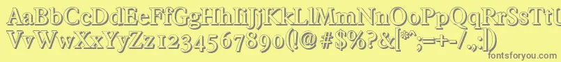 FranciscoshadowMediumRegular Font – Gray Fonts on Yellow Background