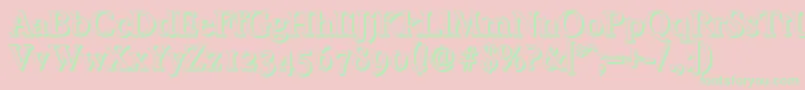 FranciscoshadowMediumRegular Font – Green Fonts on Pink Background