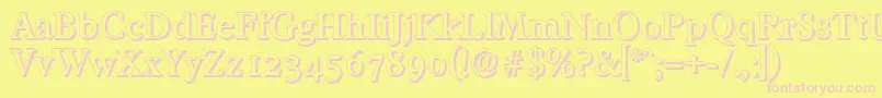 FranciscoshadowMediumRegular Font – Pink Fonts on Yellow Background