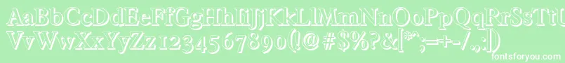 FranciscoshadowMediumRegular-Schriftart – Weiße Schriften auf grünem Hintergrund