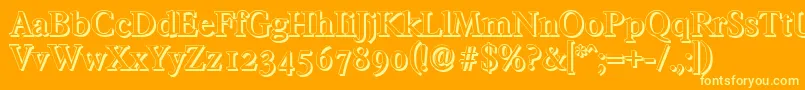 FranciscoshadowMediumRegular Font – Yellow Fonts on Orange Background