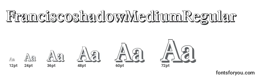 Размеры шрифта FranciscoshadowMediumRegular