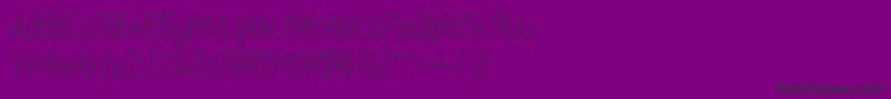 PfdintextcompproXthinitalic-Schriftart – Schwarze Schriften auf violettem Hintergrund