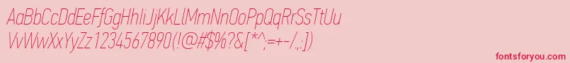PfdintextcompproXthinitalic Font – Red Fonts on Pink Background