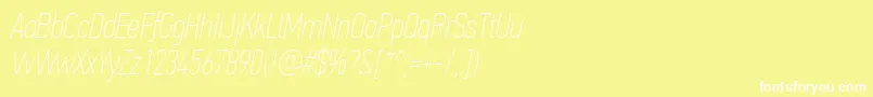 PfdintextcompproXthinitalic Font – White Fonts on Yellow Background
