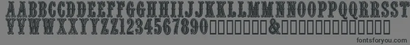 Quentincaps-Schriftart – Schwarze Schriften auf grauem Hintergrund
