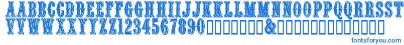 Quentincaps-Schriftart – Blaue Schriften auf weißem Hintergrund