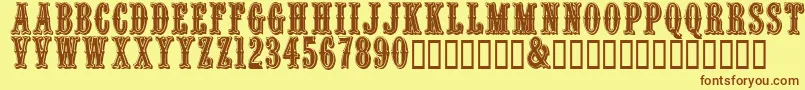 Quentincaps Font – Brown Fonts on Yellow Background