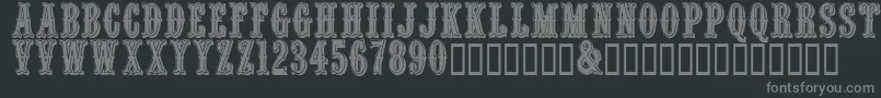 フォントQuentincaps – 黒い背景に灰色の文字