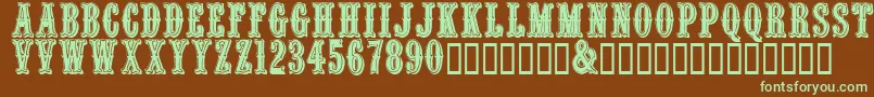 Quentincaps Font – Green Fonts on Brown Background