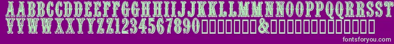 Quentincaps Font – Green Fonts on Purple Background