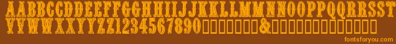 Quentincaps Font – Orange Fonts on Brown Background
