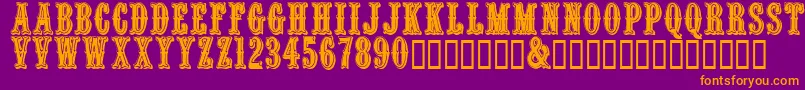 Quentincaps Font – Orange Fonts on Purple Background