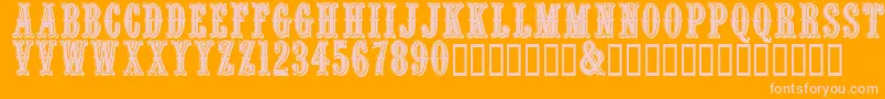 Quentincaps Font – Pink Fonts on Orange Background