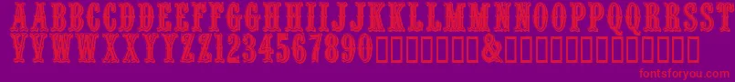 Quentincaps Font – Red Fonts on Purple Background