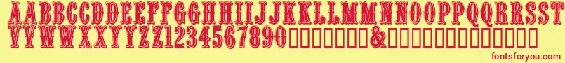 Quentincaps Font – Red Fonts on Yellow Background