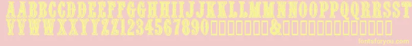 Шрифт Quentincaps – жёлтые шрифты на розовом фоне