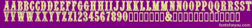 Quentincaps Font – Yellow Fonts on Purple Background