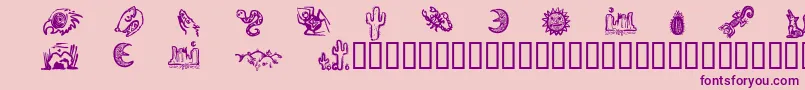 Deatvd-Schriftart – Violette Schriften auf rosa Hintergrund