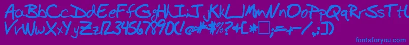 Шрифт BudhandBold – синие шрифты на фиолетовом фоне