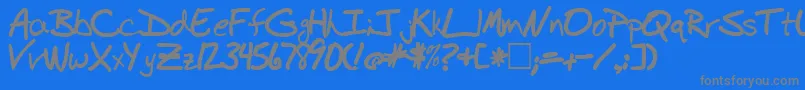 フォントBudhandBold – 青い背景に灰色の文字