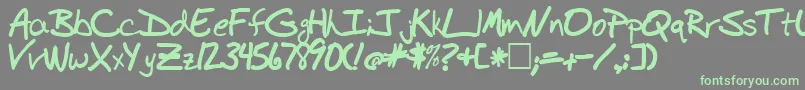 BudhandBold Font – Green Fonts on Gray Background