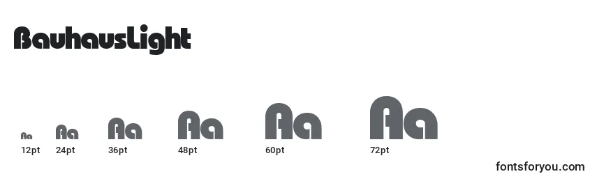 BauhausLight Font Sizes