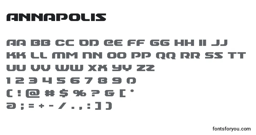 A fonte Annapolis – alfabeto, números, caracteres especiais