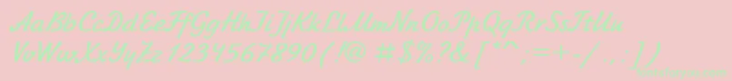 Jikharev0-Schriftart – Grüne Schriften auf rosa Hintergrund