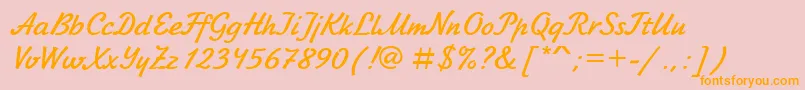 Jikharev0 Font – Orange Fonts on Pink Background