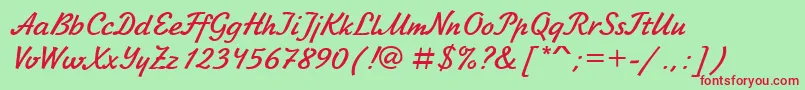 Jikharev0 Font – Red Fonts on Green Background