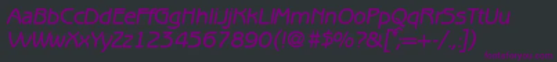 BenjaminsansmediumRegularitalic Font – Purple Fonts on Black Background