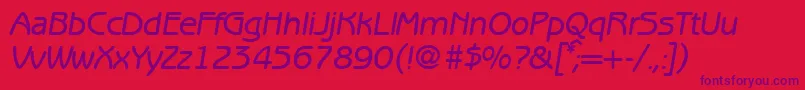 BenjaminsansmediumRegularitalic Font – Purple Fonts on Red Background