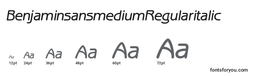 Размеры шрифта BenjaminsansmediumRegularitalic