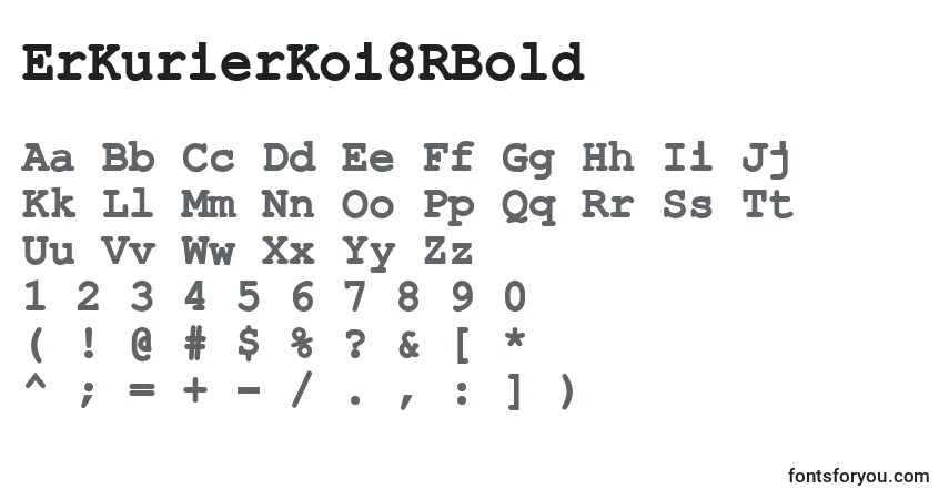 Шрифт ErKurierKoi8RBold – алфавит, цифры, специальные символы