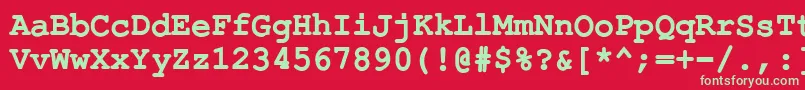 フォントErKurierKoi8RBold – 赤い背景に緑の文字