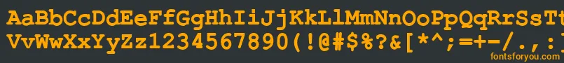 フォントErKurierKoi8RBold – 黒い背景にオレンジの文字