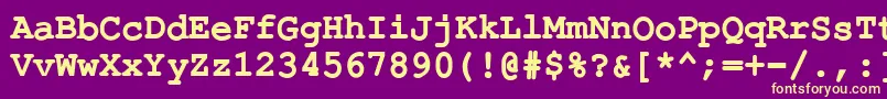 フォントErKurierKoi8RBold – 紫の背景に黄色のフォント