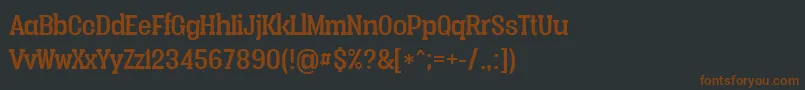 Fonte Vacerserifregularpersonal – fontes marrons em um fundo preto
