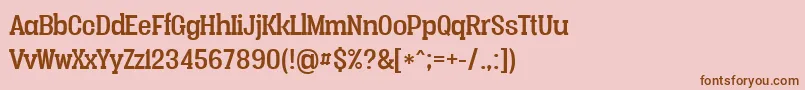 Шрифт Vacerserifregularpersonal – коричневые шрифты на розовом фоне