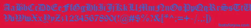 OtterdbNormal-fontti – siniset fontit punaisella taustalla
