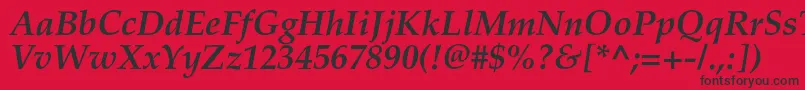 PalladiumcBolditalic Font – Black Fonts on Red Background
