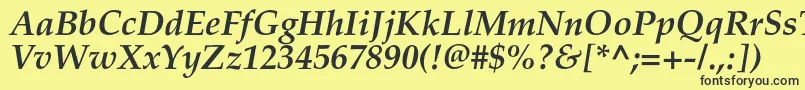 PalladiumcBolditalic Font – Black Fonts on Yellow Background